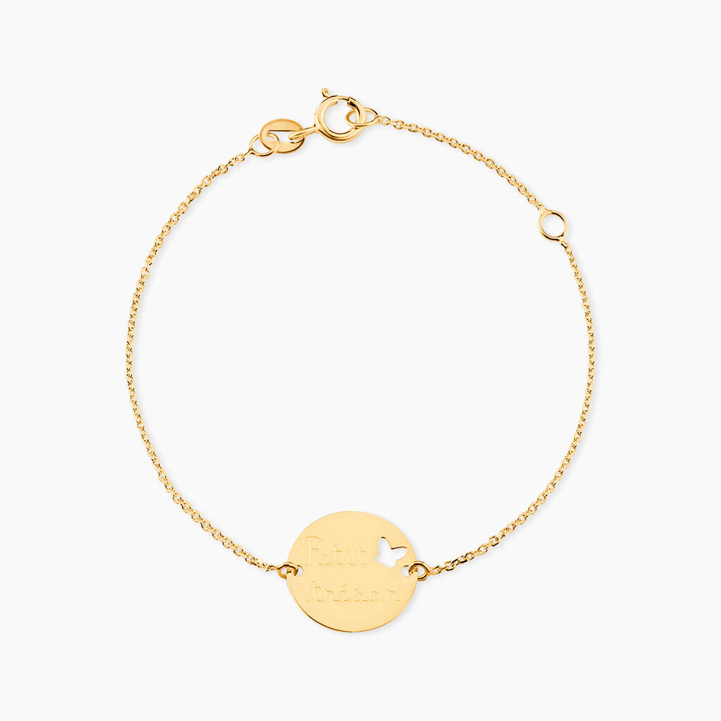 Bracelet Benedicte Message Or Jaune - Bracelets Naissance Enfant | Histoire d&rsquo;Or