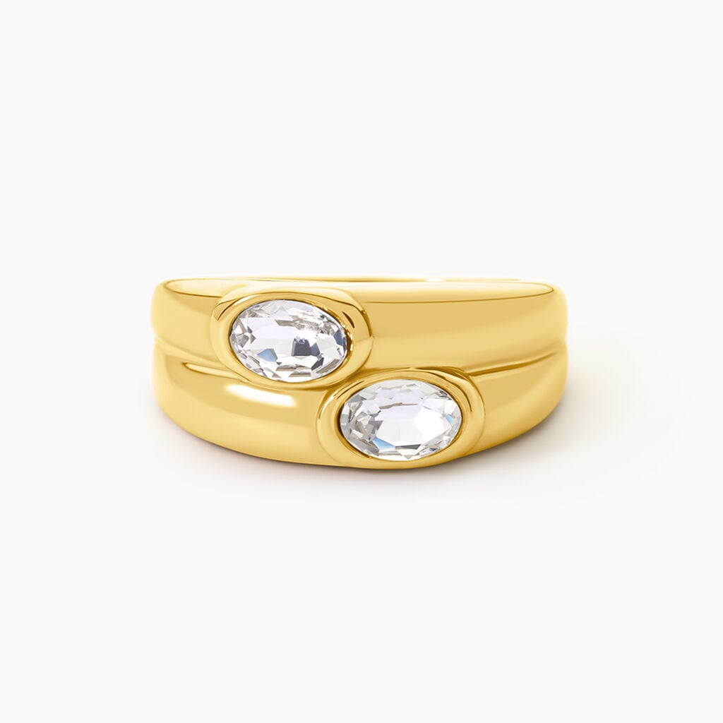 Bague Ivy Acier Jaune Cristal - Bagues avec pierre Femme | Histoire d&rsquo;Or
