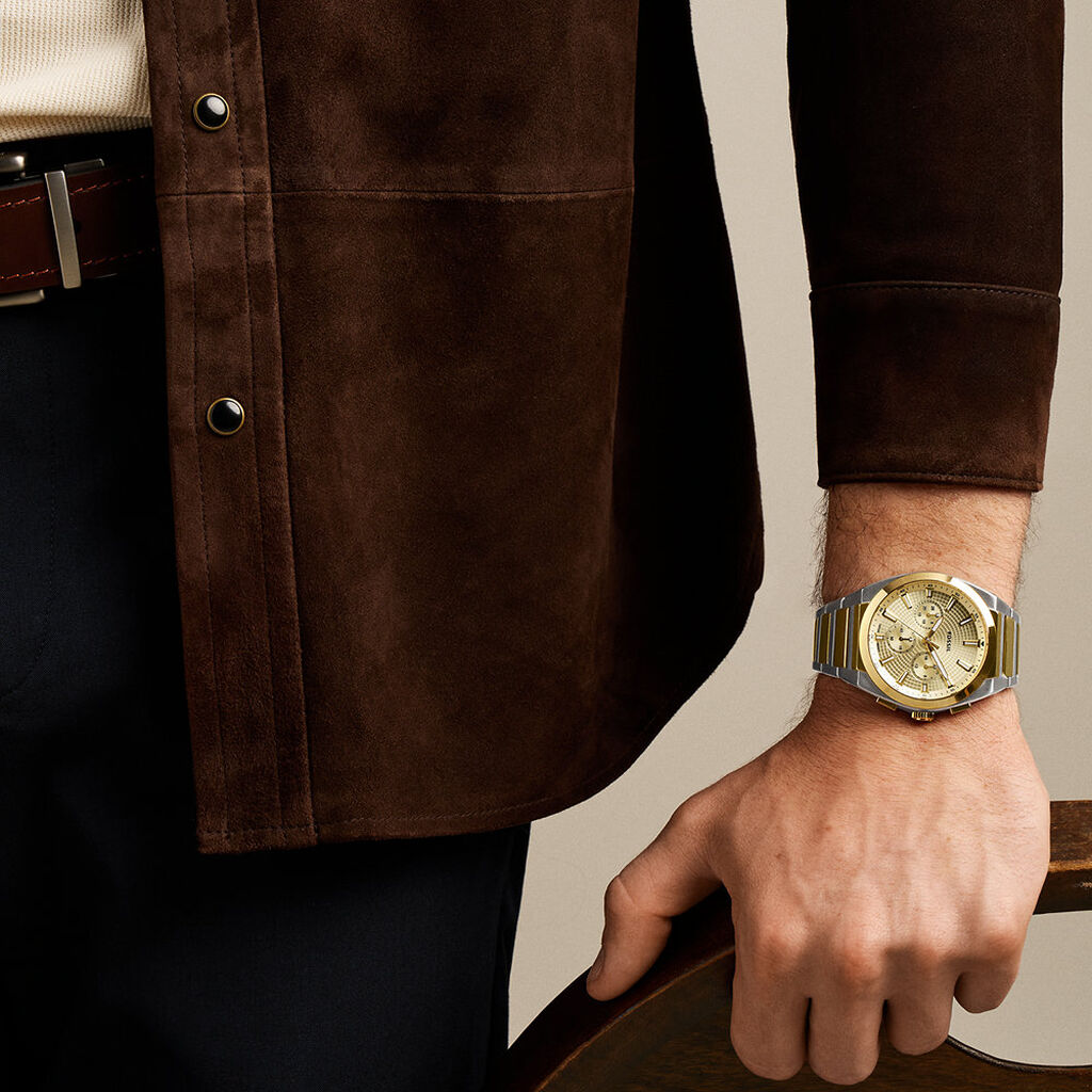 Montre Fossil Everett Chrono Dor&eacute; - F&ecirc;te des p&egrave;res Homme | Histoire d&rsquo;Or