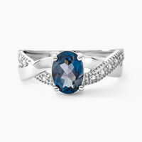 Bague Candice Or Blanc Topaze
