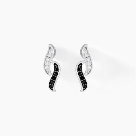 Boucles D'oreilles Pendantes Sylvie Argent Blanc Oxyde De Zirconium - Boucles d'oreilles fantaisie Femme | Histoire d&rsquo;Or
