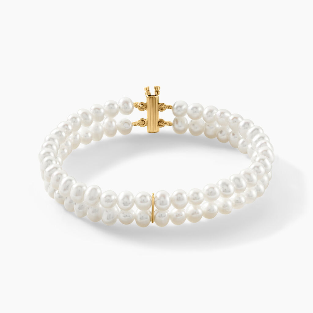 Bracelet Silene 2 Rangs Or Jaune Perle De Culture - Bracelets Femme | Histoire d’Or
