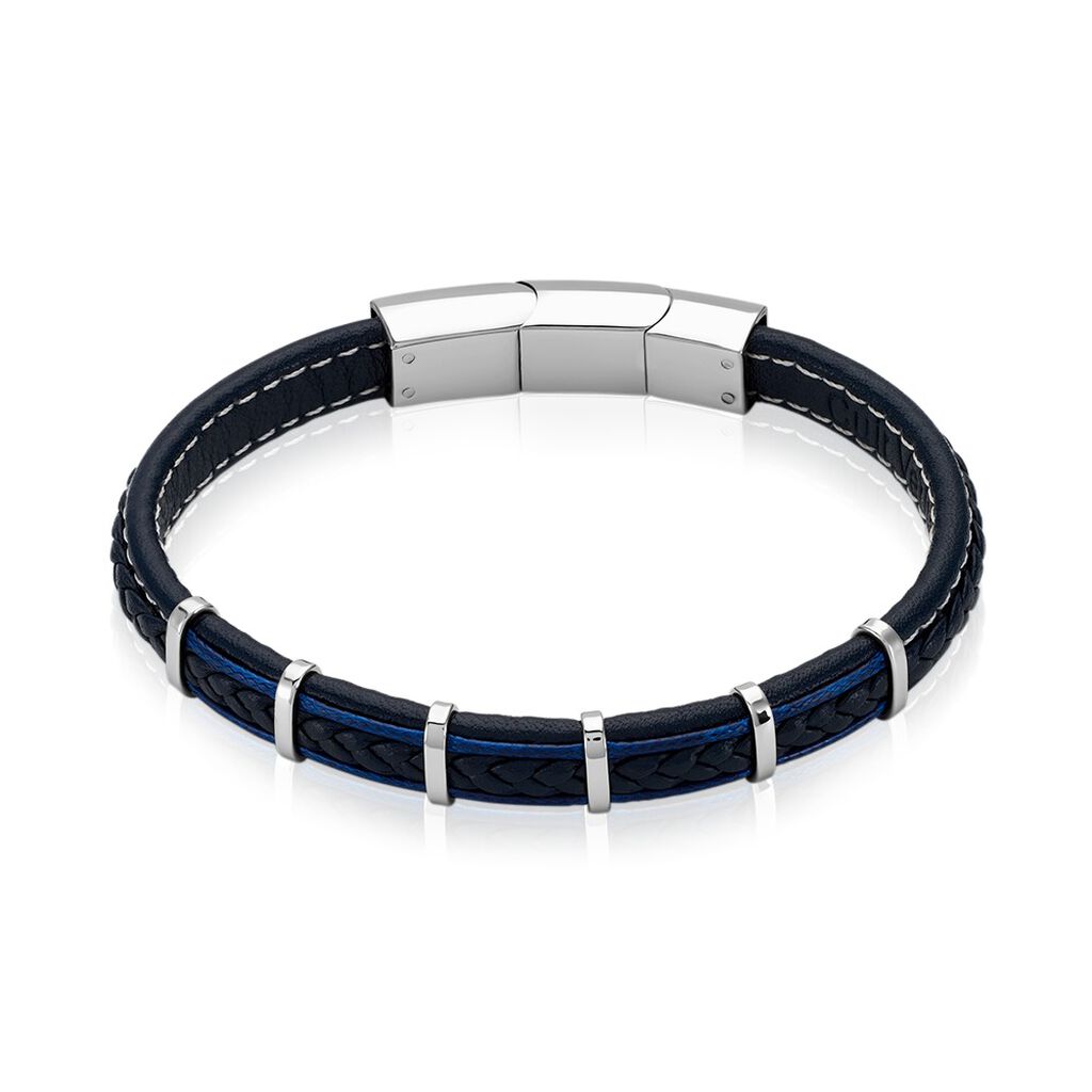 Bracelet Jourdan Cuir Noir - Bracelets Homme | Histoire d’Or