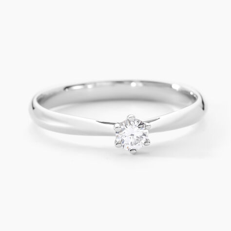 Bague Solitaire Veronika Or Blanc Diamant - Bagues solitaires Femme | Histoire d&rsquo;Or