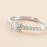 Bague Eliisa Or Blanc Diamant - Bagues solitaires Femme | Histoire d&rsquo;Or