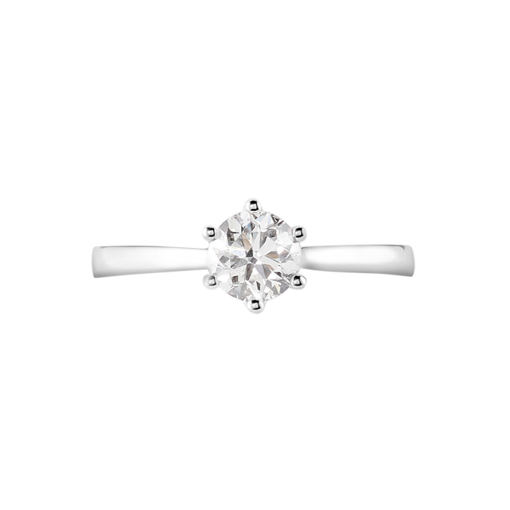 Bague Solitaire Athena Or Blanc Diamant - Bagues solitaires Femme | Histoire d’Or