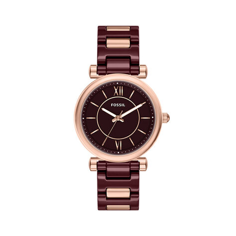 Montre Fossil Carlie 38 Bordeaux - Montres Femme | Histoire d&rsquo;Or