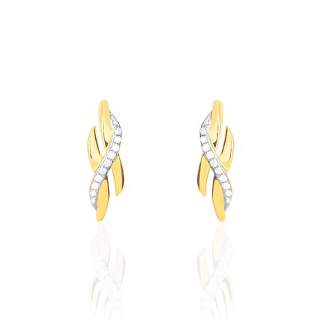 Boucles D'oreilles Puces Ester Or Jaune Diamant - Clous d'oreilles Femme | Histoire d’Or