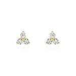 Boucles D'oreilles Puces Isaora Or Jaune Oxyde De Zirconium - Clous d'oreilles Famille | Histoire d&rsquo;Or