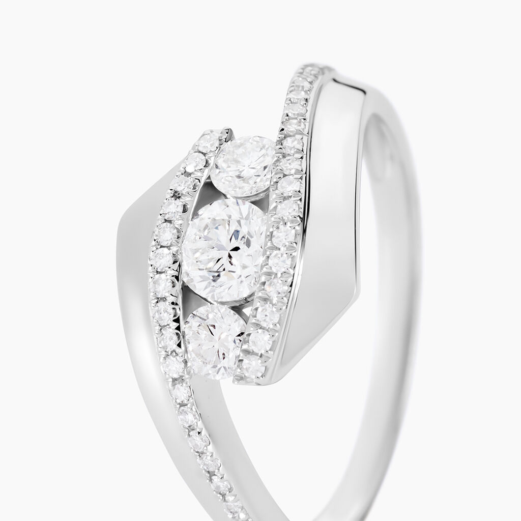 Bague Barbara Or Blanc Diamant - Bagues avec pierre Femme | Histoire d’Or