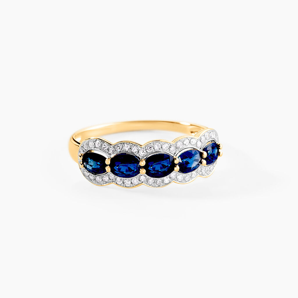 Bague Margaux Or Jaune Saphir Et Diamant - Bagues avec pierre Femme | Histoire d’Or