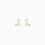 Boucles D'oreilles Puces Alvina Ruban Or Jaune Oxyde De Zirconium - Clous d'oreilles Femme | Histoire d&rsquo;Or