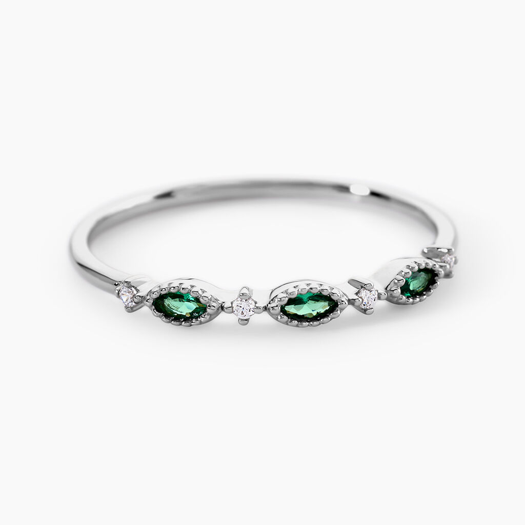 Bague Eva Argent Blanc Oxyde De Zirconium - Bagues avec pierre Femme | Histoire d&rsquo;Or