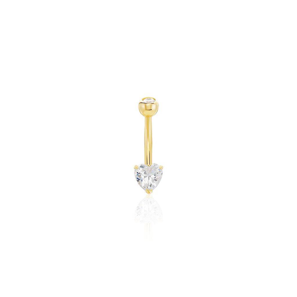 Bijoux Cœur Or Oxyde de Zirconium Coeur 3 griffes Jaune 375/1000 B3ZFJZW0430 • Histoire d
