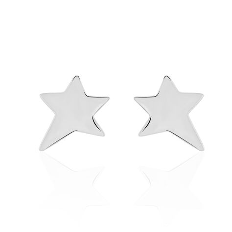 Boucles D'oreilles Puces Eloisa Argent Blanc - Boucles d'oreilles fantaisie Femme | Histoire d’Or