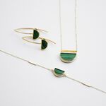 Boucles D'oreilles Pendantes Florica Or Jaune Malachite - Boucles d'oreilles pendantes Femme | Histoire d&rsquo;Or