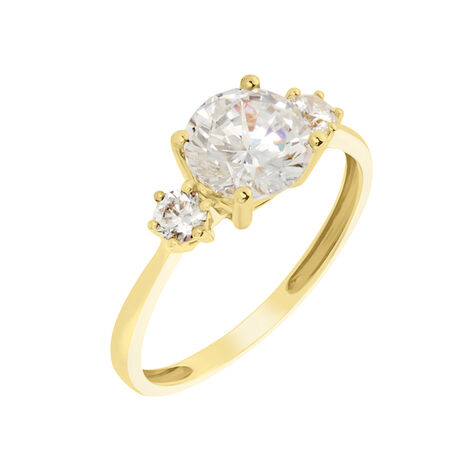 Bague Or Jaune Kesari Oxyde De Zirconium - Bagues solitaires Femme | Histoire d’Or