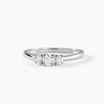 Bague Neely Platine Blanc Diamant Synth&eacute;tique - Bagues solitaires Femme | Histoire d&rsquo;Or