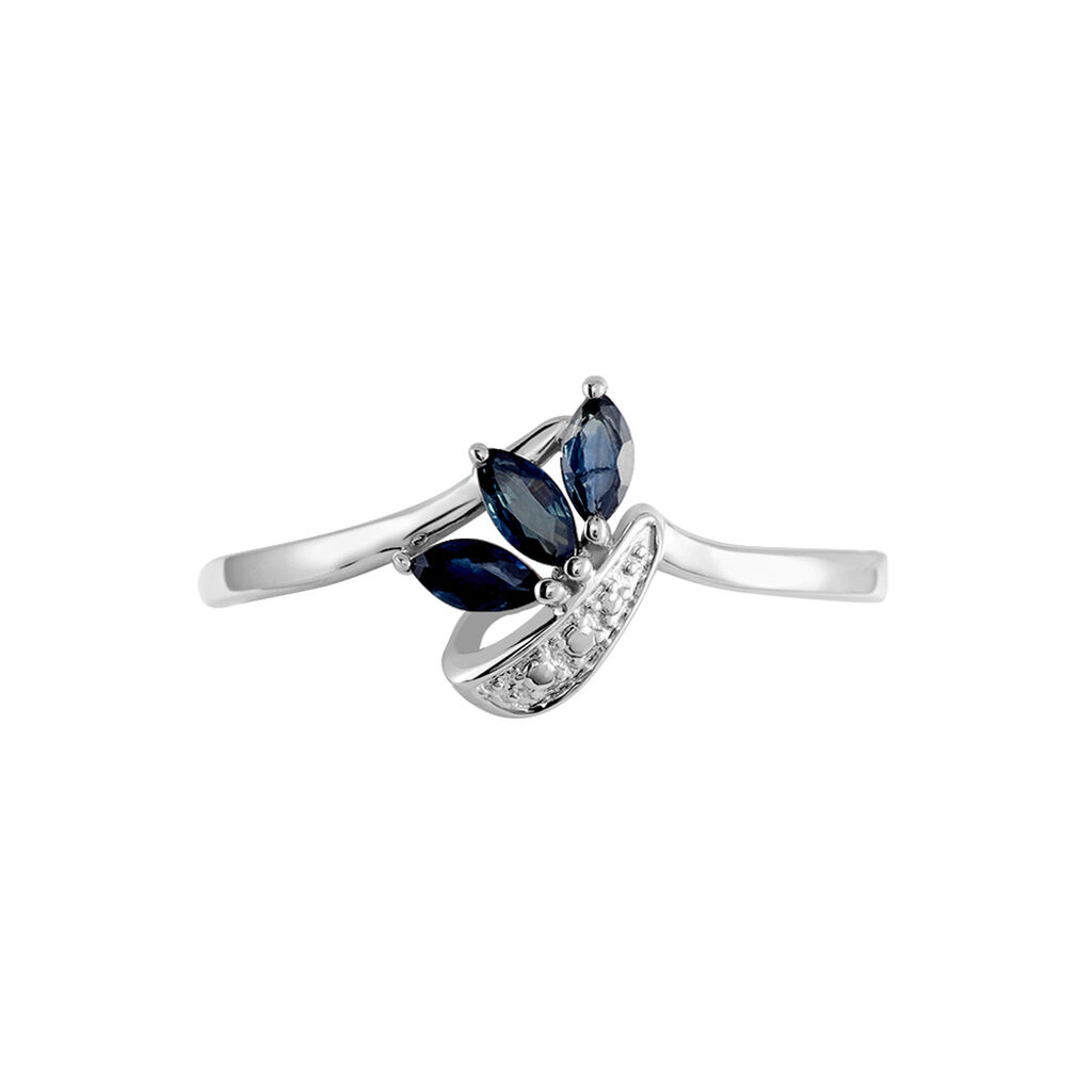Bague Valy Or Blanc Saphir - Bagues avec pierre Femme | Histoire d’Or