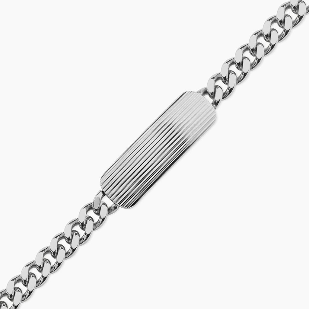 Bracelet Stig Acier Blanc - Bijoux sans pierre Homme | Histoire d&rsquo;Or