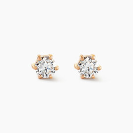 Boucles D'oreilles Puces Yléna Plaqué Or Jaune Oxyde De Zirconium - Boucles d'oreilles fantaisie Femme | Histoire d’Or