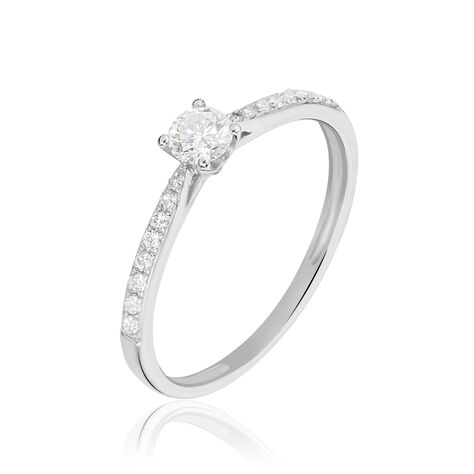 Bague Solitaire Hemera Or Blanc Diamant - Bagues solitaires Femme | Histoire d’Or