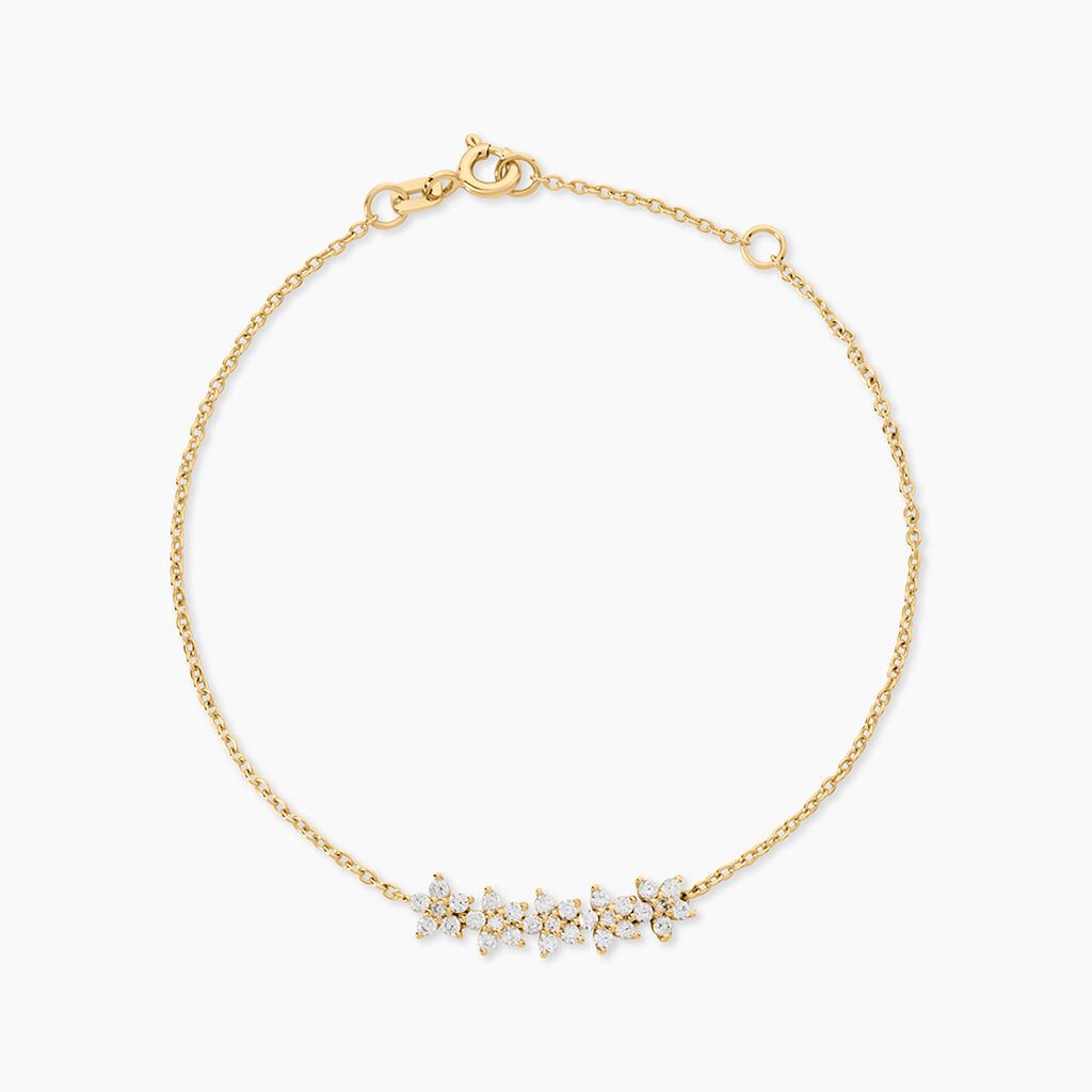 Bracelet Bedros Argent Dor&eacute; A L'Or 750/1000 Oxyde De Zirconium - Bracelets Femme | Histoire d&rsquo;Or