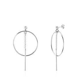 Boucles D'oreilles Pendantes Enissa Argent Blanc - Boucles d'oreilles fantaisie Femme | Histoire d’Or