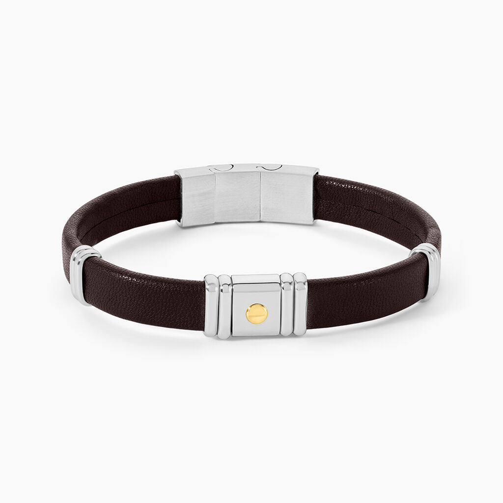 Bracelet Jourdan Cuir Marron - Bracelets Homme | Histoire d’Or