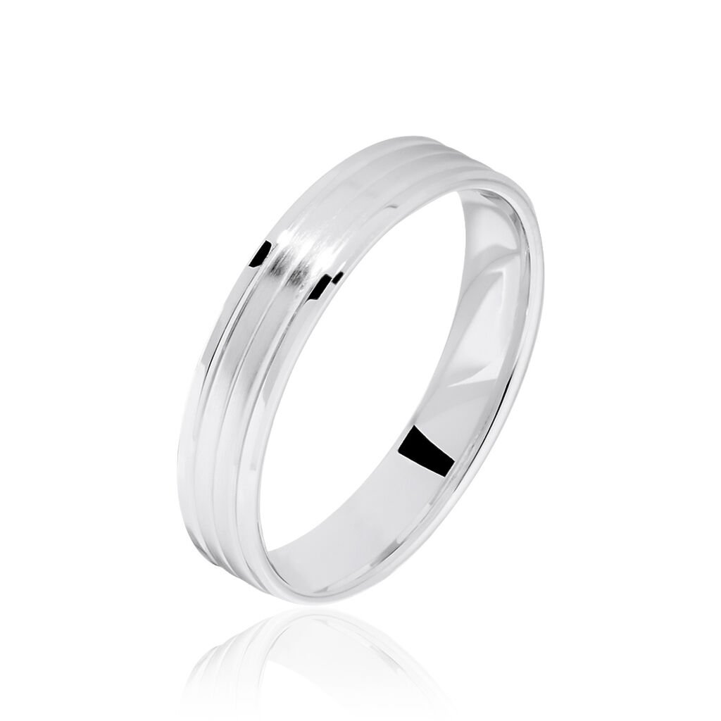 Alliance Basile Or Blanc - Alliances Unisex | Histoire d’Or