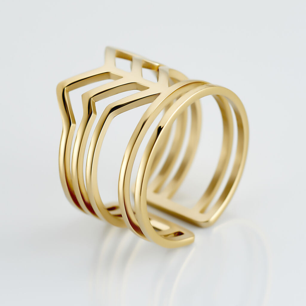 Bague Ajustable Adel Acier Doré - Bagues fantaisie Femme | Histoire d’Or