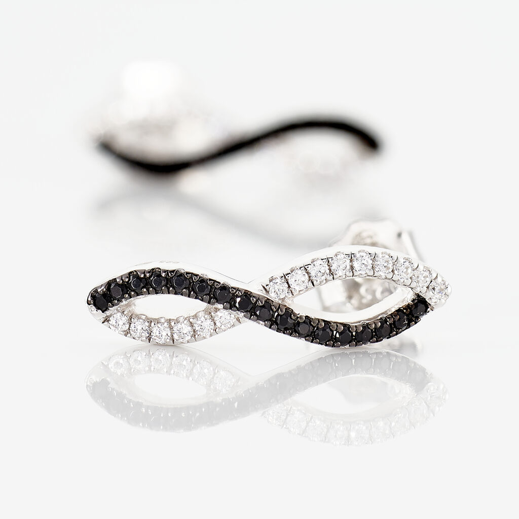 Boucles D'oreilles Argent Blanc Prudentia Oxyde De Zirconium - Boucles d'oreilles fantaisie Femme | Histoire d’Or