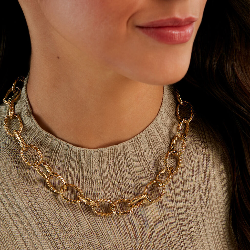 Chaine Doria Acier Jaune - Chaines Femme | Histoire d&rsquo;Or