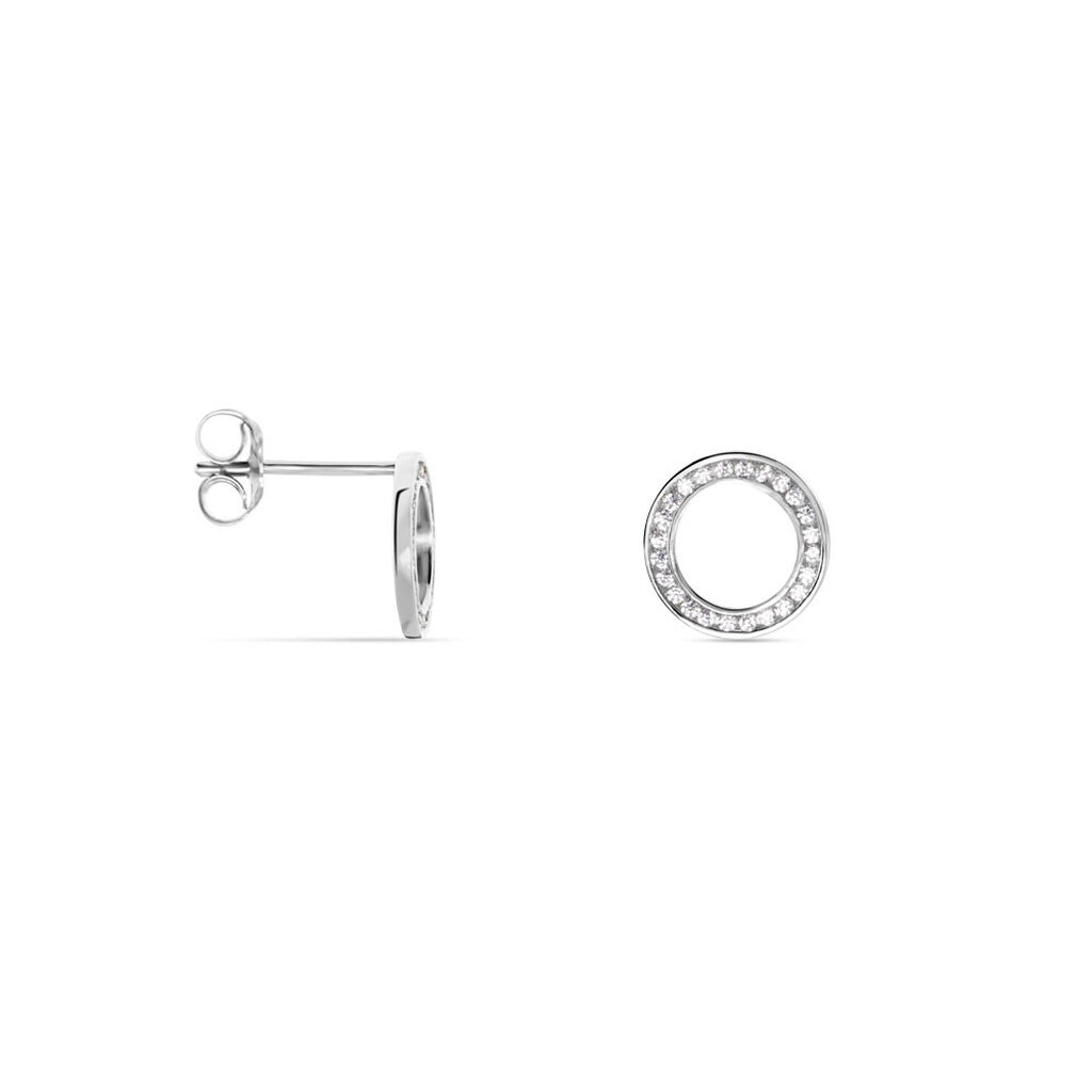 Boucles D'oreilles Puces Prisco Argent Blanc Oxyde De Zirconium - Boucles d'oreilles fantaisie Femme | Histoire d’Or
