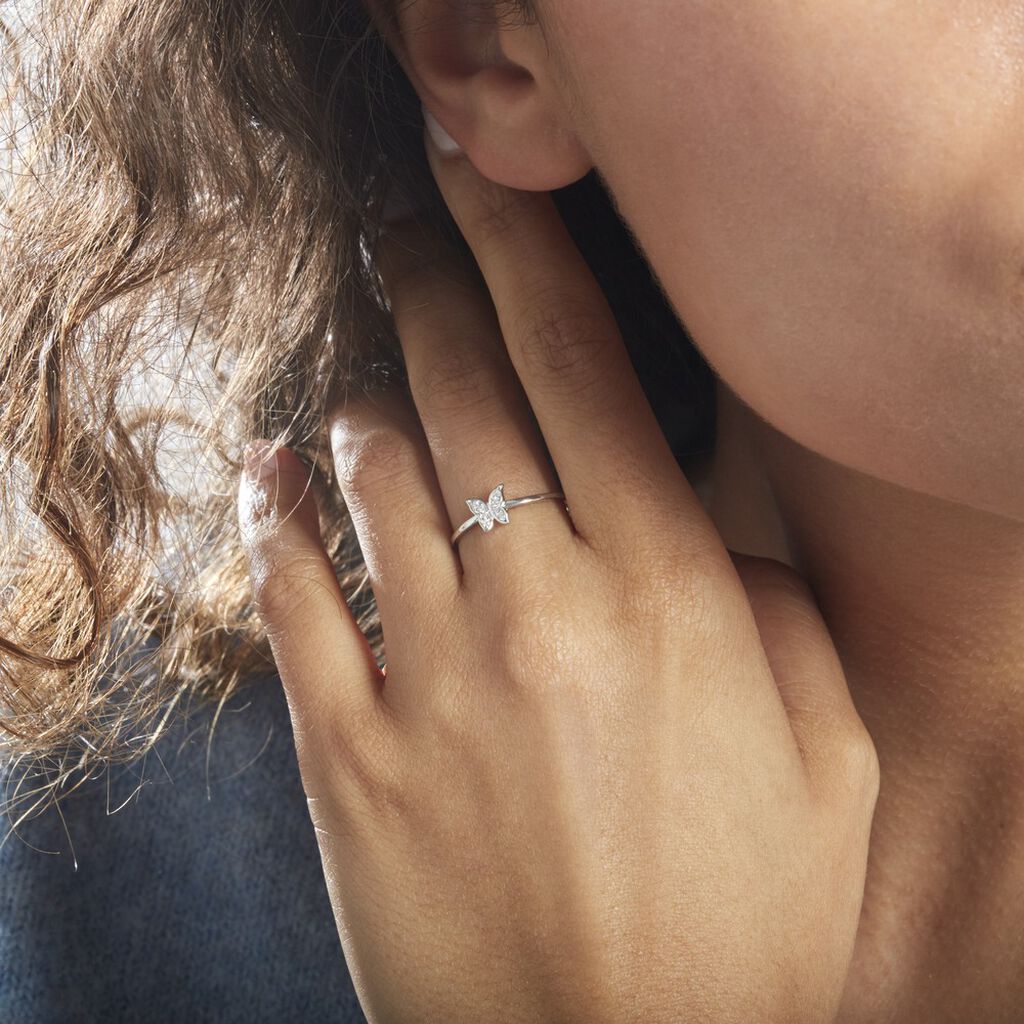 Bague Cadfan Argent Blanc Oxyde De Zirconium - Bagues avec pierre Femme | Histoire d’Or