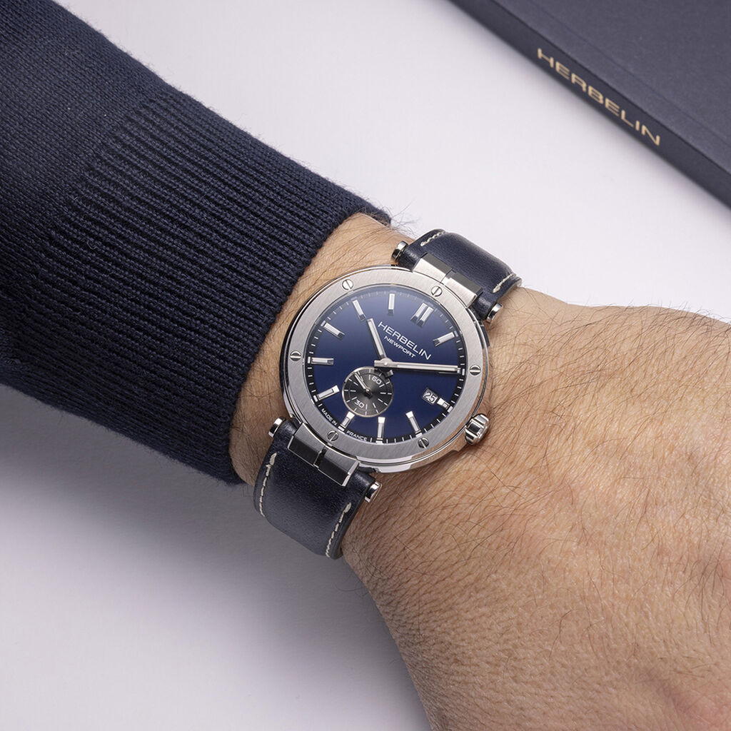 Montre Herbelin Newport Elegance Bleu - F&ecirc;te des p&egrave;res Homme | Histoire d&rsquo;Or