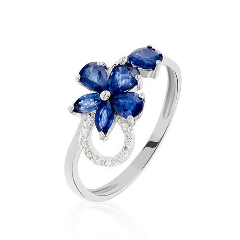 Bague Bouquet Or Blanc Saphir Et Diamant - Bagues avec pierre Femme | Histoire d’Or