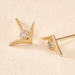 Boucles D'oreilles Puces Volia Or Jaune Diamant - Clous d'oreilles Femme | Histoire d&rsquo;Or