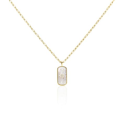 Collier Goddess Argent Doré Nacre Oxyde De Zirconium - Colliers fantaisie Femme | Histoire d’Or