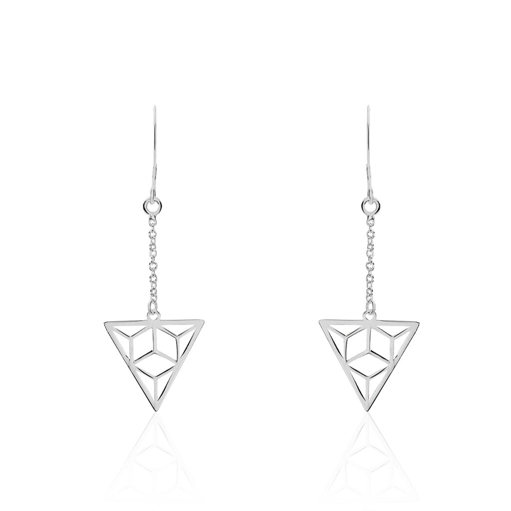 Boucles D'oreilles Pendantes Fidela Argent Blanc - Boucles d'oreilles fantaisie Femme | Histoire d’Or