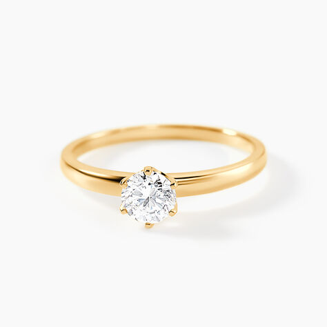 Bague Solitaire Or Jaune Diamant Synthetique - Bagues solitaires Femme | Histoire d&rsquo;Or