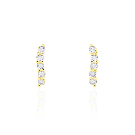 Boucles D'oreilles Pendantes Dahina Or Jaune Oxyde De Zirconium - Boucles d'oreilles pendantes Femme | Histoire d’Or