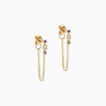 Boucles D'Oreilles Pendantes Tristana Argent Dor&eacute; A L'Or 750/1000 Topaze Am&eacute;thyste - Boucles d'oreilles pendantes Femme | Histoire d&rsquo;Or