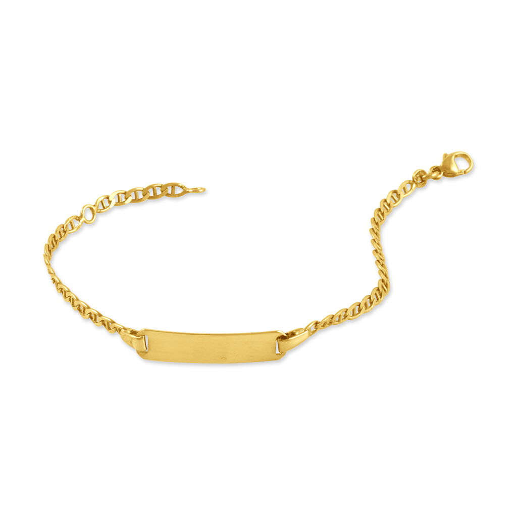 Bracelet Identité Fanelia Maille Marine Or Jaune - Bracelets Communion Enfant | Histoire d’Or