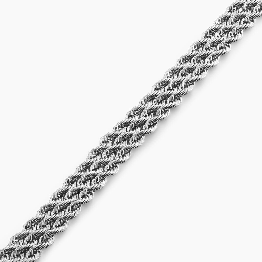 Bracelet Jerry Maille Corde 3 Rangs Or Blanc - Bracelets chaîne Femme | Histoire d’Or