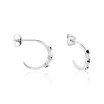 Cr&eacute;oles Adriana Argent Blanc Oxyde De Zirconium - Boucles d'oreilles cr&eacute;oles Femme | Histoire d&rsquo;Or