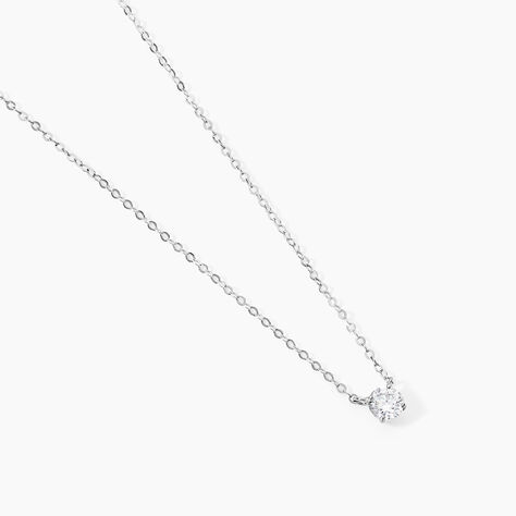 Collier Ponama Or Blanc Oxyde De Zirconium - Colliers Femme | Histoire d&rsquo;Or