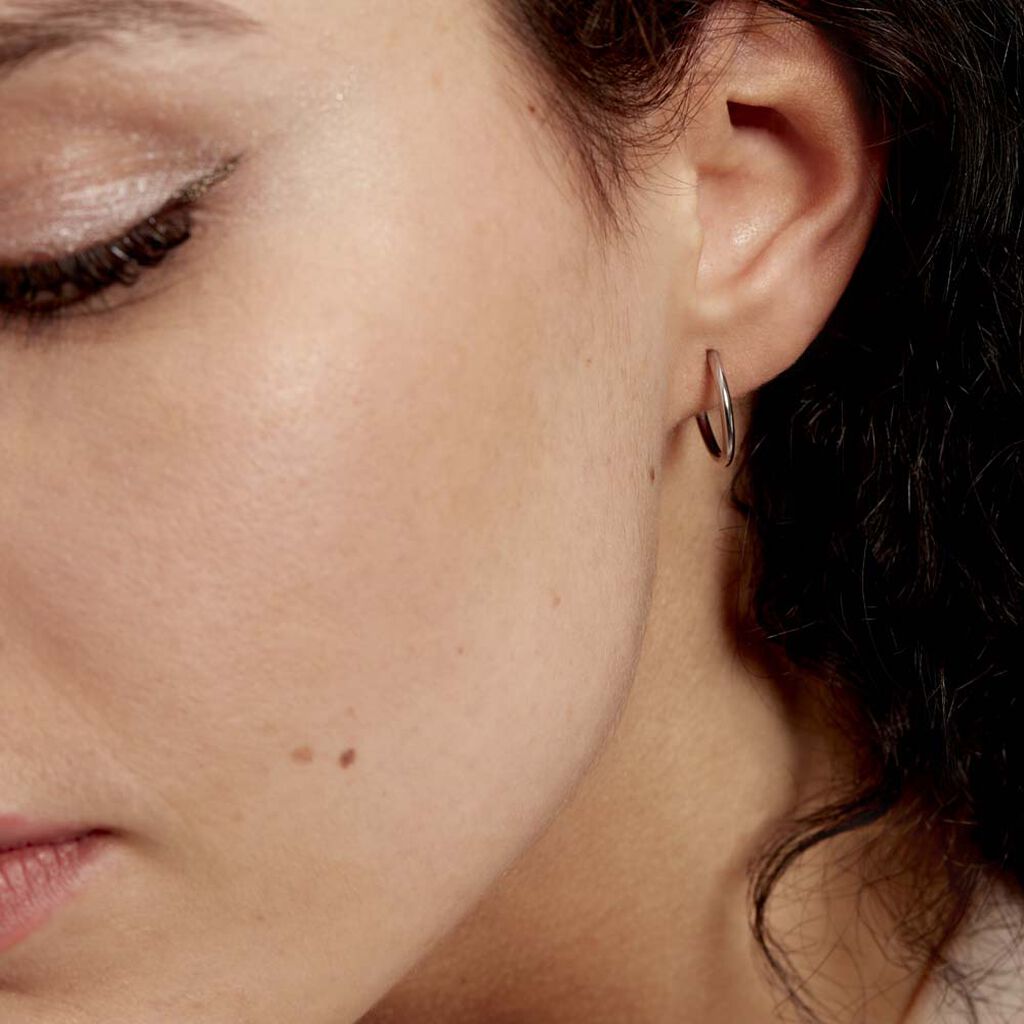 Créoles Valencina Or Blanc - Boucles d'oreilles créoles Femme | Histoire d’Or