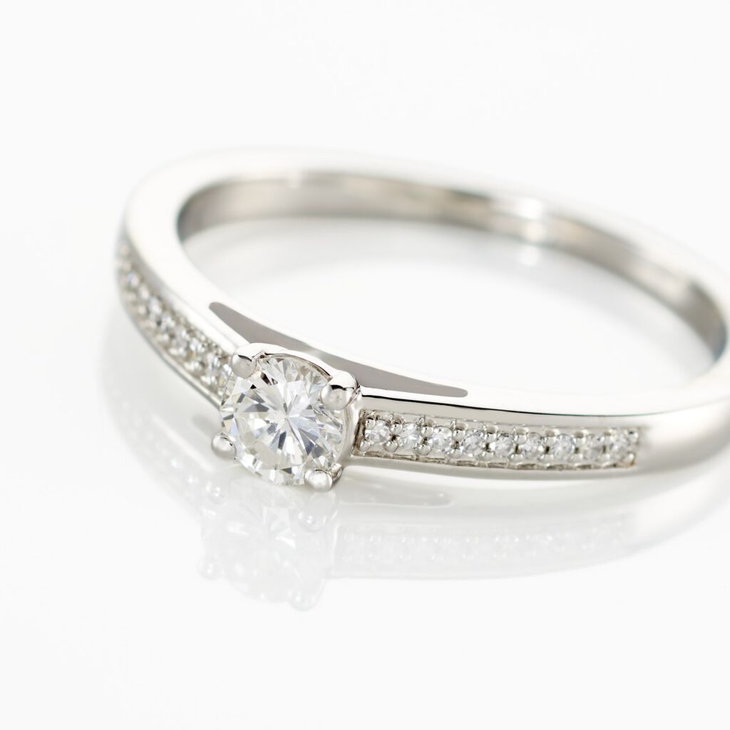 Bague Finella Platine Blanc Diamant - Bagues solitaires Femme | Histoire d&rsquo;Or