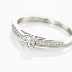 Bague Finella Platine Blanc Diamant - Bagues solitaires Femme | Histoire d&rsquo;Or